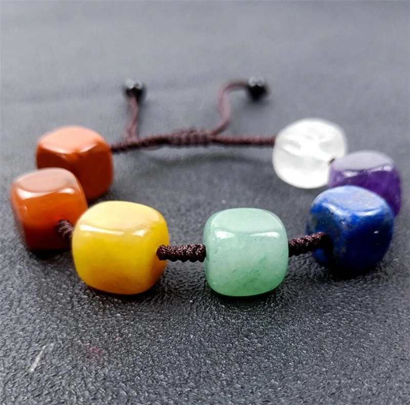 7 Chakra Bracelets Women Braided Beads String Rope Adjustable Irregular Rock Natural Stone Healing Reiki Crystal Bracelet