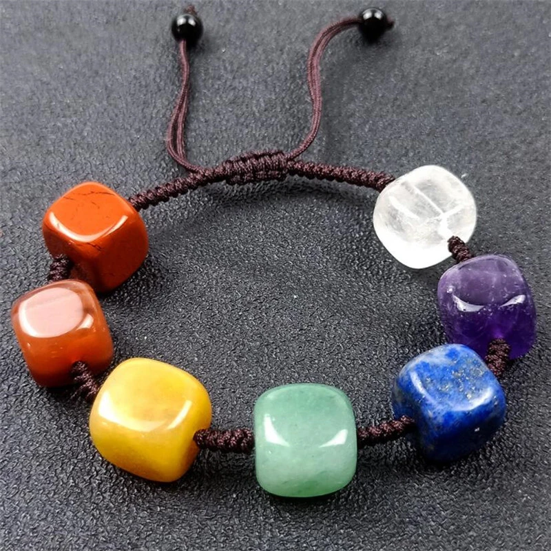 7 Chakra Bracelets Women Braided Beads String Rope Adjustable Irregular Rock Natural Stone Healing Reiki Crystal Bracelet