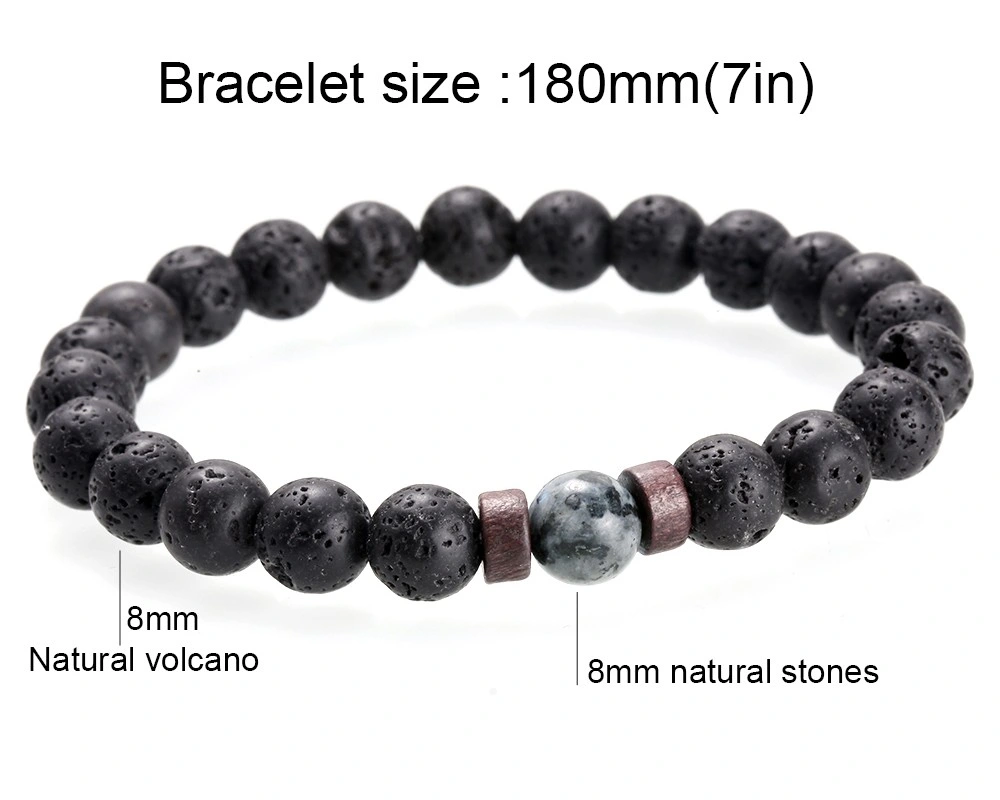 Men Bracelet Natural Moonstone Bead Tibetan Buddha Bracelet Chakra Lava Stone Diffuser Bracelets Men Jewelry Gift Drop Shipping