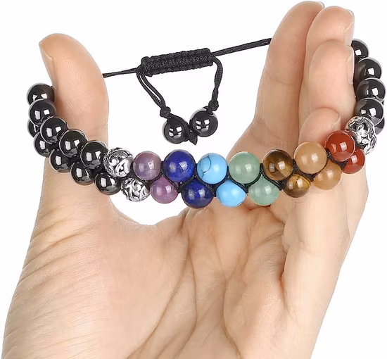 명상 긴장 불안 요가 치유 크리스탈 탑 플라자 비드 차크라 팔찌